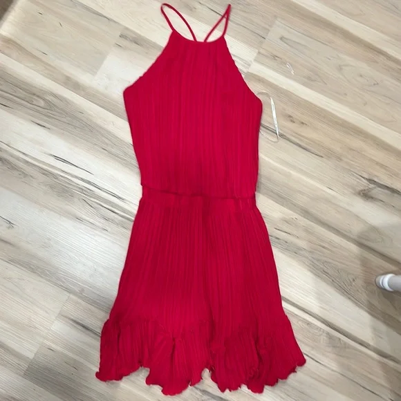 Red Pleated Dress Halston Heritage Ruffle Dress Halston Heritage
